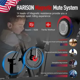 Hr-b7 Harison Magnetic Exericse Bike With Bluetooth Upright Lcd Monitor #2