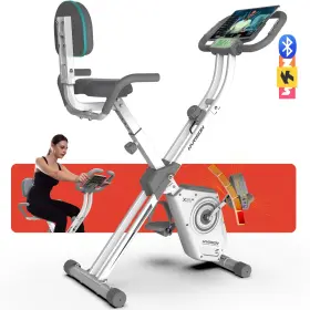 Hr-x3lbrown-baqus Harison Folding Exercise Bike 350 Lbs Capacity 5 In 1 Bluetooth Stationary Bikes For