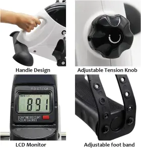 Hausse 445005438473 Portable Exercise Pedal Bike For Legs And Arms Mini Peddler With Lcd D #3