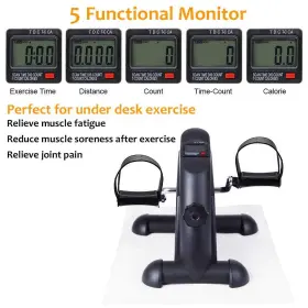 Hausse 745860310295 Adjustable Resistance Pedal Exerciser With Anti-skid Mat And Lcd Monitor #2