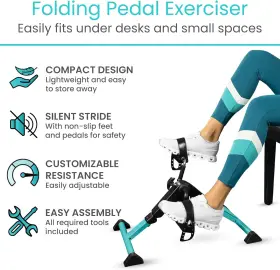 Health 313037998920 Folding Pedal Exerciser - Under Desk Exercise Bike For Seniors Elderly Sit Do #2