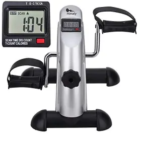 Himaly 008678881426 Mini Exercise Bike Under Desk Pedal Machine - Silver