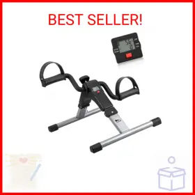 Himaly 696396091045 Folding Pedal Exerciser - Mini Exercise Bike Under Desk Wit