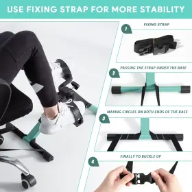 Himaly 841834139289 Folding Pedal Exerciser Mini Exercise Bike Portable Foot Peddler Desk Ar #3