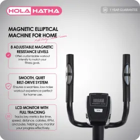 Hh0217 Holahatha Magnetic Elliptical Machine For Home Full Body Cardio Trainer Black #2