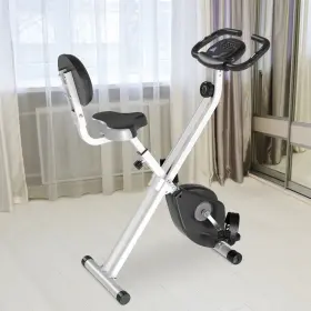 Homcom 842525196130 Soozier Folding Upright Training Stationary Indoor Bike With Grey