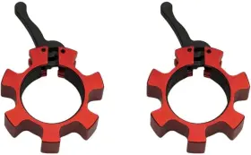 Hfat-alum2red Hulkfit 2-inch Olympic Aluminum Barbell Clamp Collars And Clips One Size Red