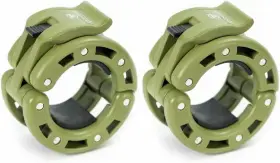Iron Bull Strength 842505004042 Olympic Barbell Clamps Pair Locking 2 Inch Size Weight Army Green V2