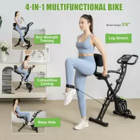 Eb0142 Jelens 4-in-1 Folding Exercise Bike 16-level Magnetic Resistance Upright Stationary #2