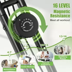 Eb0142 Jelens 4-in-1 Folding Exercise Bike 16-level Magnetic Resistance Upright Stationary #3