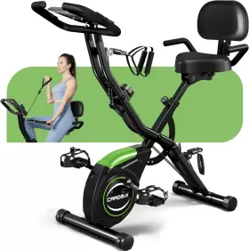 Eb0142 Jelens 4-in-1 Folding Exercise Bike 16-level Magnetic Resistance Upright Stationary
