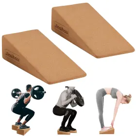 Jinsihou 331543614821 Squat Wedge Block Non-slip Slant Board Calf Stretcher 2pcs Ankle Foot Knee L