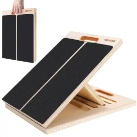 D8267k-11-n Jjshund Portable Slant Board For Calf Stretching Adjustable Wooden Stretcher Inch