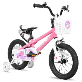 B085y71wdw Joystar Pluto 12 Inch Kids Bike With Training Wheels Basket Water Bottle - Pink Age