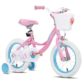 B087wvsfhp Joystar Fairy 18 Inch Girls Kids Bike With Basket And Training Wheels Ages 5-8 Pink