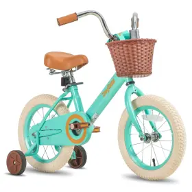 B088lx5qky Joystar 16 Inch Kids Bike With Training Wheels And Basket Vintage Girls 4-7 Yrs Green