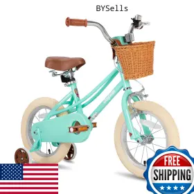 B09nlybsvs Joystar 16 Inch Kids Bike Girls 4-7 Yrs 41-53 With Training Wheels And Basket Mint Gr