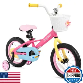 B0cmc6mc9p Joystar 12 Inch Girls Rainbow Bike 2-4 Yrs Training Wheels Coaster Brake Pink