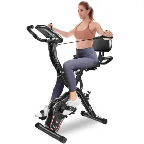 Kalwol 707310221612 Folding Exercise Bike 5-in-1 Foldable Stationary Upgraded 16-level Magn