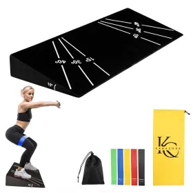 Karacore 198715302349 Squat Wedge 15 -40 Slant Board With 5 Resistance Bands - Extra-wide Non-sli