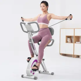 Leikefitness 658370691634 Folding Stationary Bike Recumbent Exercise With Lcd Monitor