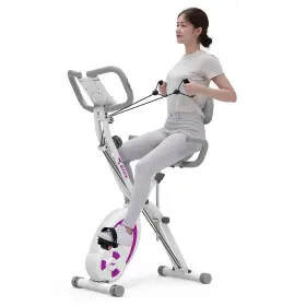 Bc22802 Leikefitness Folding Stationary Recumbent Cycling Exercise Bikes Lcd Monitor 12 Levels White #3