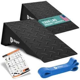 Lifepro 810090931494 2pcs Metal Squat Wedge Block Non-slip With Resistance Band Slant