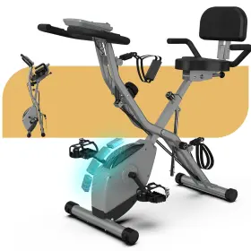 Fbm-818-10 Linbolusa Indoor Exercise Bike For Seniors Foldable 5 In 1 Stationary With 16-lev