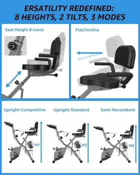 Us-lb-818 Linbolusa Indoor Exercise Bike For Seniors 5 In 1 Foldable Stationary With 16-lev #3
