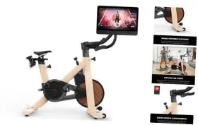 Litoo1 Lit001 Exercise Bike Smart Stationary 22.5 Inch Retina Touchscreen Moonbow Beige