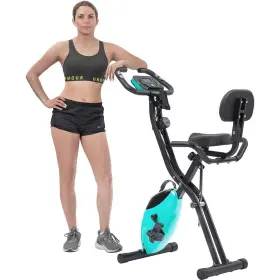 Liveditor 698452620251 Folding Exercise Bike With 10-level Adjustable Resistance Green #2