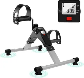 Liweiwei 313033642667 Under Desk Bike Pedal Exerciser Folding Arm With Lcd Display Adjustable Res