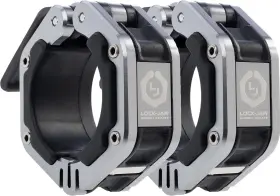 Lock-jaw Barbell Collars 750253235710 Flex Quick Release Aluminum Collar With Magnet Grey