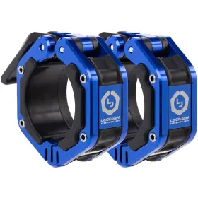 Lock-jaw Barbell Collars 750253235734 Flex Quick Release Aluminum Collar With Magnet Blue