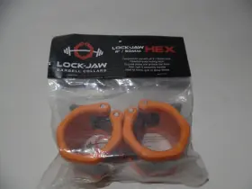 H50-org Lock-jaw Barbell Collars Hex 2 Inch / 50mm Collar Avus Design Orange Grey