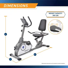 Marcy 096362993517 Magnetic Recumbent Exercise Bike With 8 Resistance Levels #2