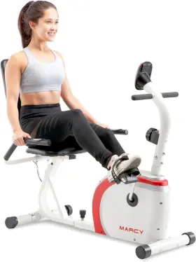 Ns908r Marcy Recumbent Exercise Bike With 30.50 X 11.50 21.50 Inches White