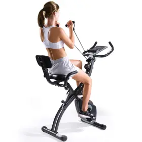 100562 Maxkare 3-in-1 Folding Magnetic Stationary Exercise Bike Black