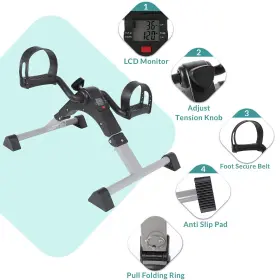 Meetwarm 725683459494 Pedal Exerciser Under Desk Exercise Peddler Arm Leg Folding Mini Sta #2