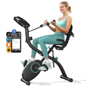 Merach 445004933931 Folding Upright Exercise Bike 16 Level Magnetic Resistance Home Cardio Workout 3