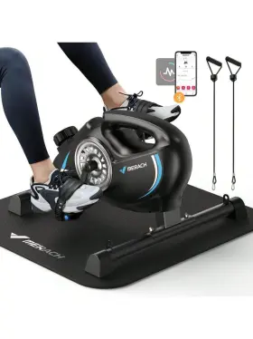 Merach 629722848358 Quiet Magnetic Mini Exercise Bike With 2 Resistance Bands And Non-slip Mat