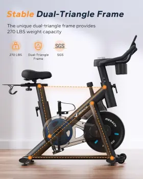 Mr-s26b2 Merach S26 Pro Exercise Magnetic Stationary Bike Low Noise Indoor Cycling #3
