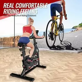 Kb01 Mgdyyys-10 Exercise Bike-indoor Stationary Bike For Home Gym Workout With Blackred #2