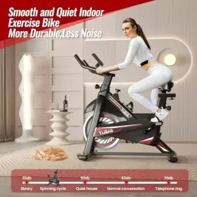 Kb01 Mgdyyys-10 Exercise Bike-indoor Stationary Bike For Home Gym Workout With Blackred #3