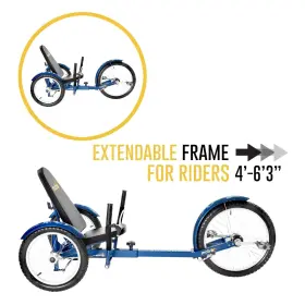 Mobo 818997003511 Cruiser Triton Pro Adult Recumbent Trike. Pedal 3-wheel Bicycle. 16 Inches. A #3