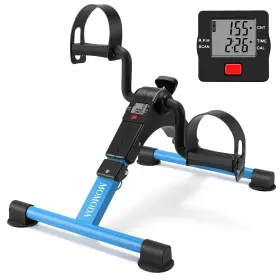 Momoda 670046493113 Pedal Exerciser Leg And Arm Exercise Bike With Lcd Monitor Foldable Black/blue
