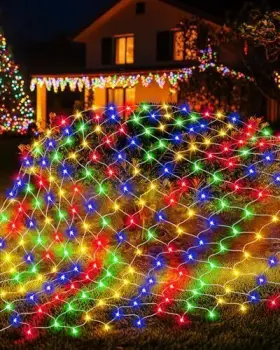 C-200-wd-m02 Nanchangliangzhuoshangmaoyouxiangongsi Christmas Net Lights 200 Led Outdoor Mesh 9.8ft X 6.6ft Multicolor 8 Modes #2
