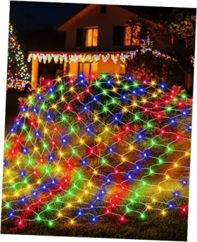 C-200-wd-m02 Nanchangliangzhuoshangmaoyouxiangongsi Christmas Net Lights 200 Led Outdoor Mesh 9.8ft X 6.6ft Multicolor 8 Modes
