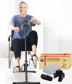 Nisdokr 075966377169 Pedal Exerciser Bike Hand Arm Leg And Knee Peddler Adjustable Fitness Equipme