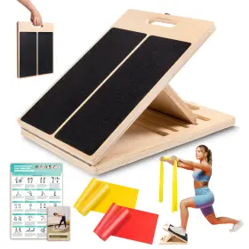 Odcpn 708707187085 Wooden Slant Board For Calf Stretching Portable Adjustable Stretch Boar